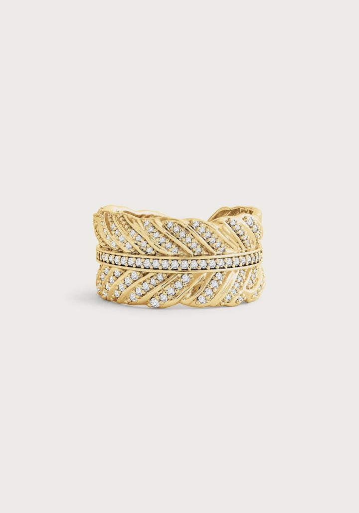 Feather Pave Ring 6