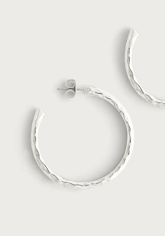 Farrier Medium Hoops - Silver