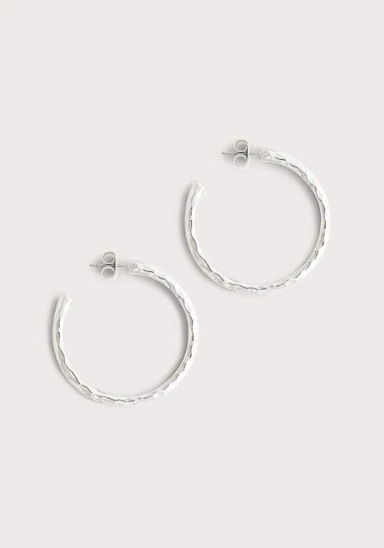 Farrier Medium Hoops - Silver