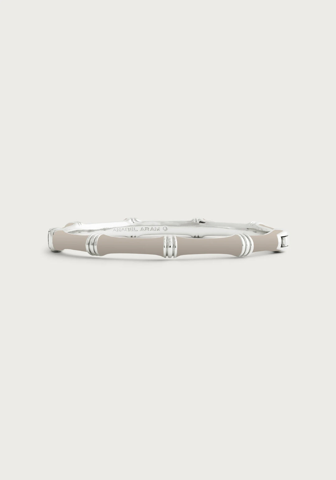 Bamboo Enameled Hinged Bangle- Silver
