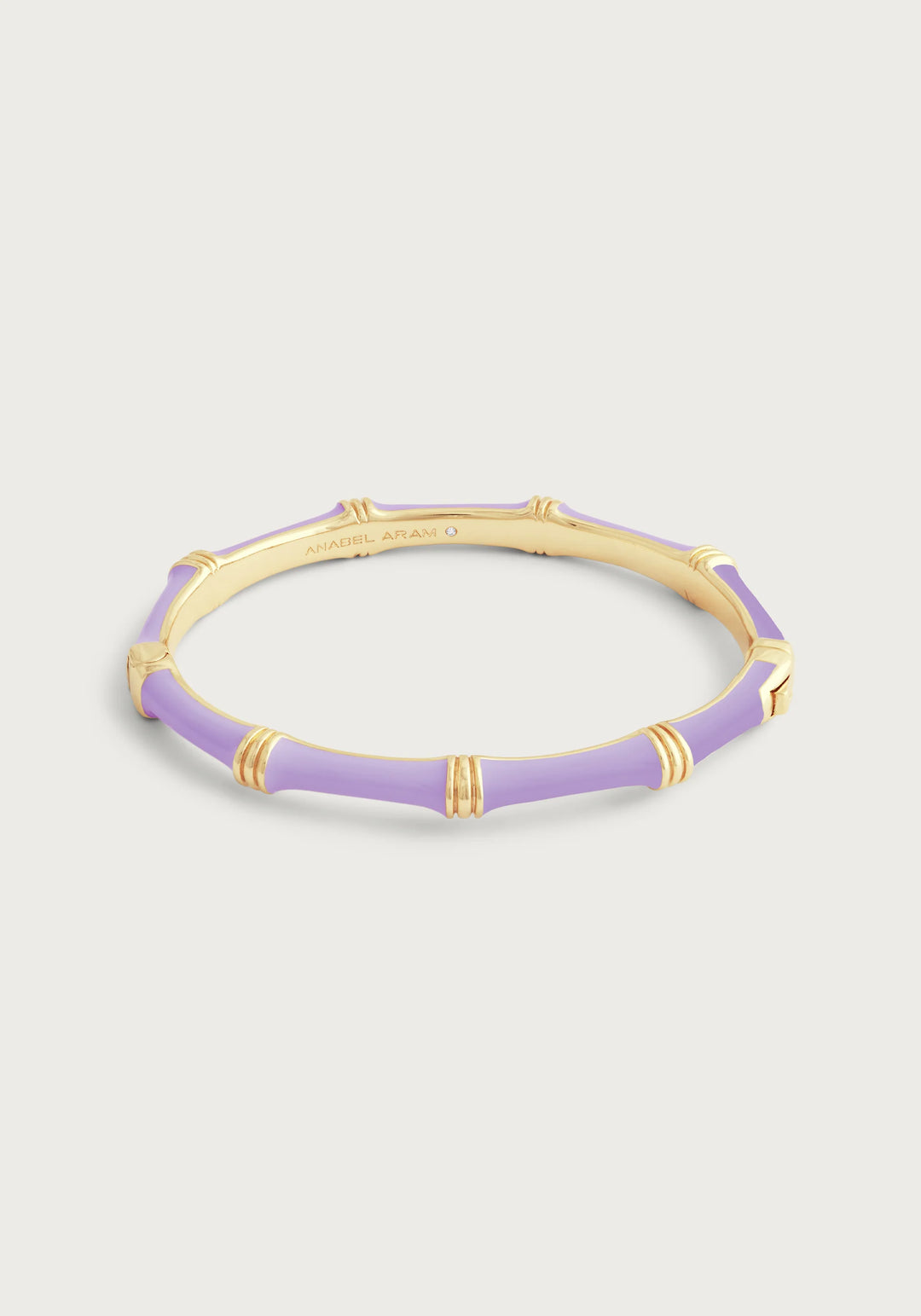 Bamboo Enameled Hinged Bangle Lilac