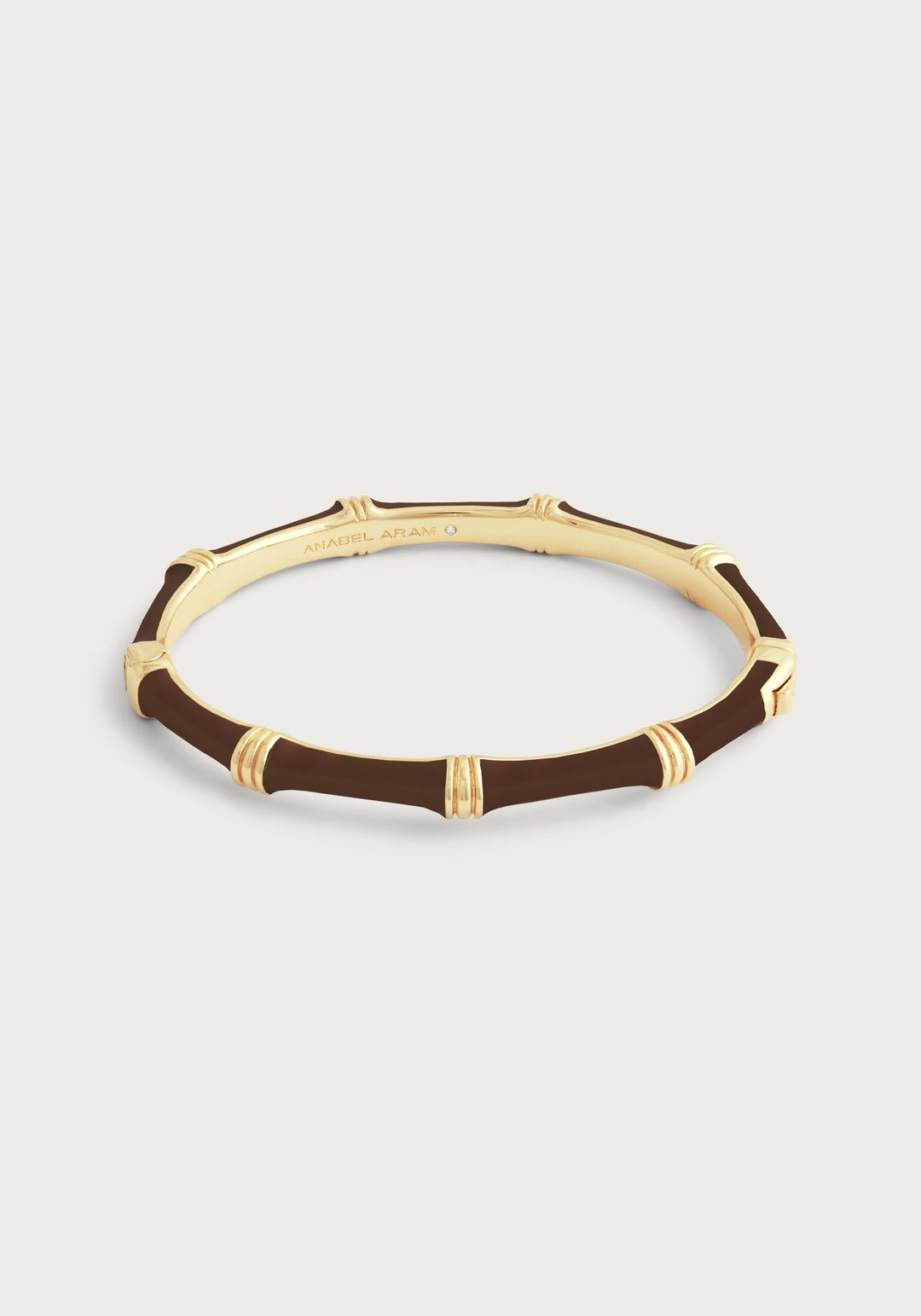 Bamboo Enameled Hinged Bangle Chocolate