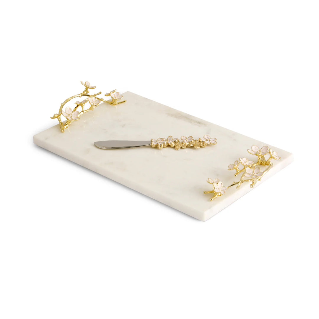 Cherry Blossom Small Cheese Board with Spreader