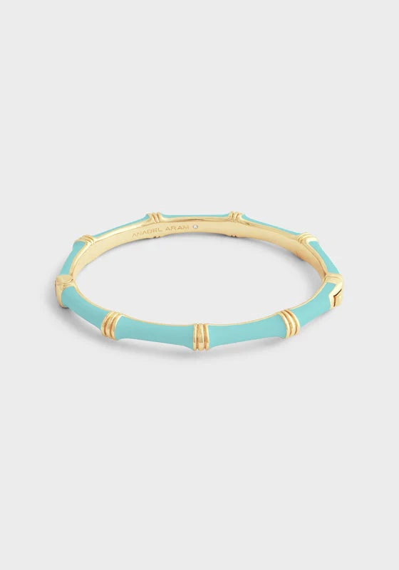 Bamboo Enameled Hinged Bangle