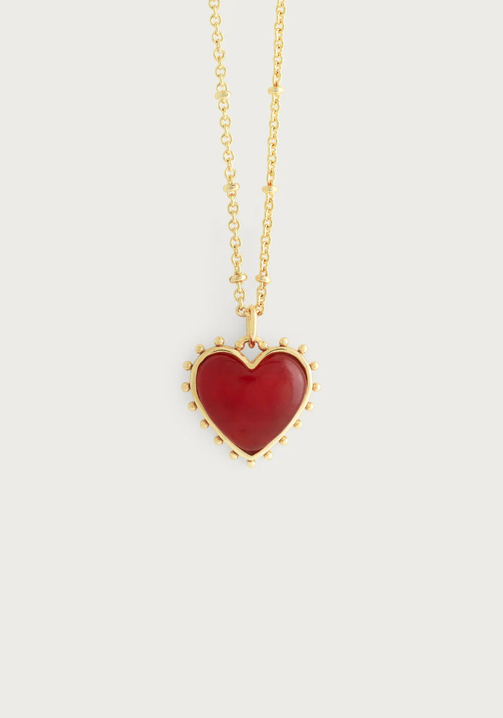 Heart with Stone Pendant Necklace