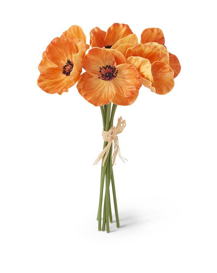 11 Inch Real Touch Mini Poppy Bundle (6 Stems)