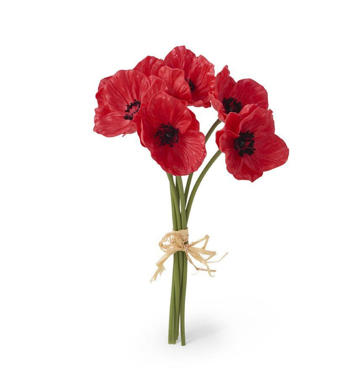 11 Inch Real Touch Mini Poppy Bundle (6 Stems)