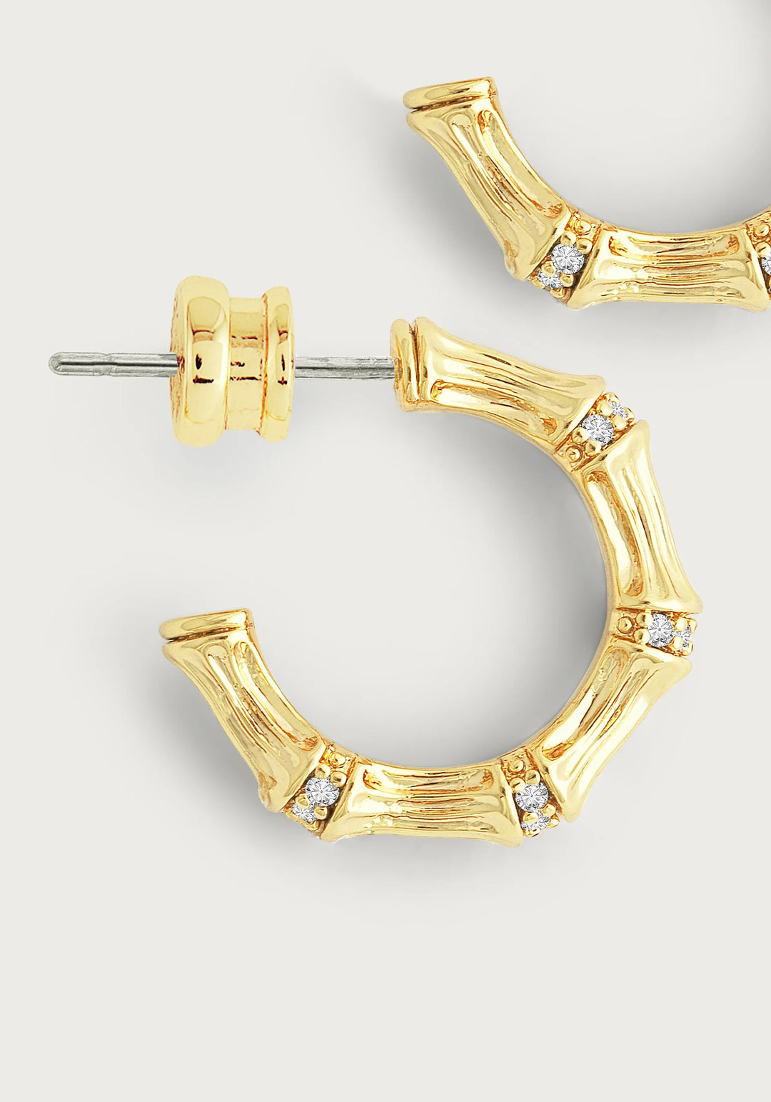 Bamboo Huggie Hoop Earrings