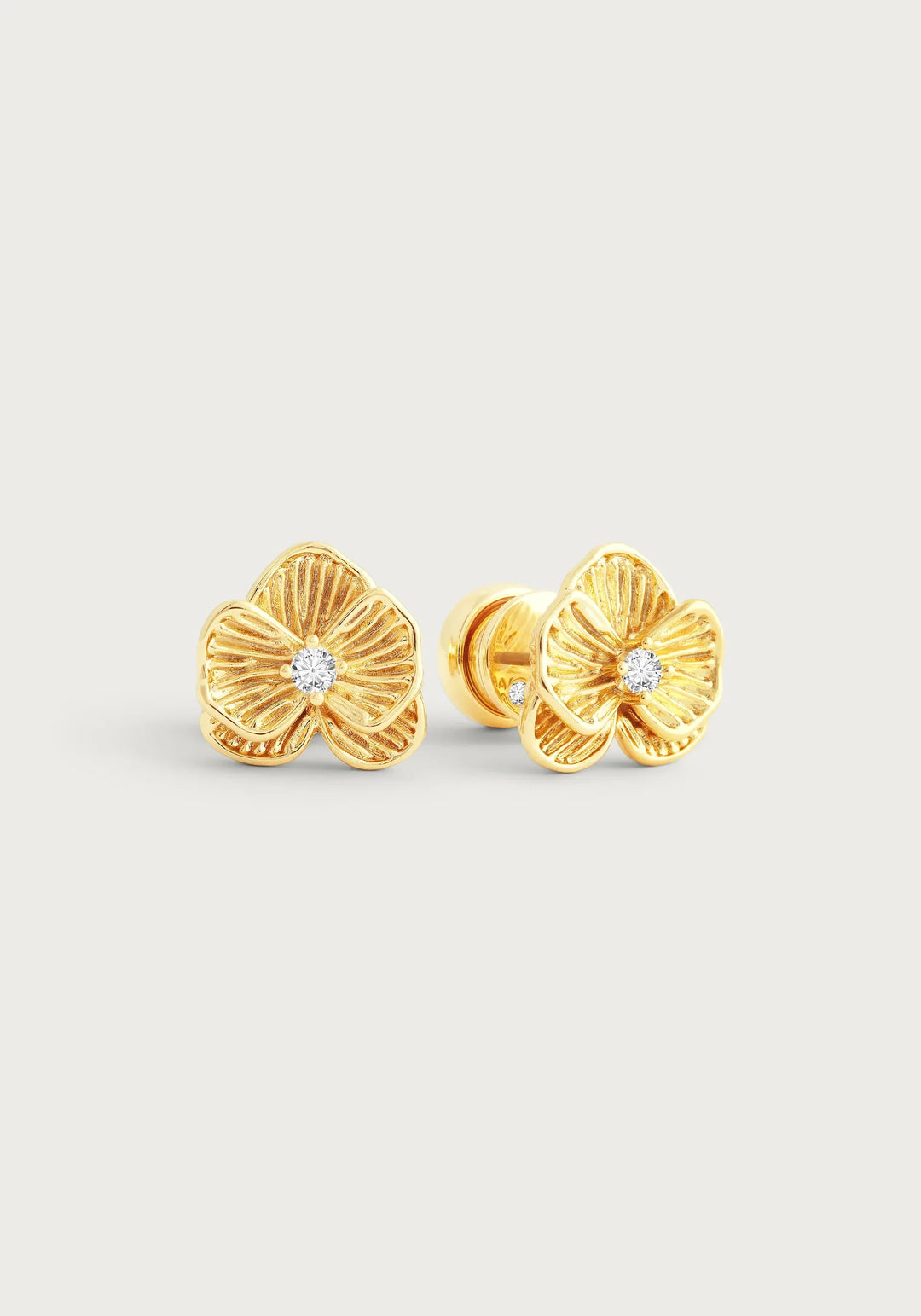 Orchid Gold Stud Earrings