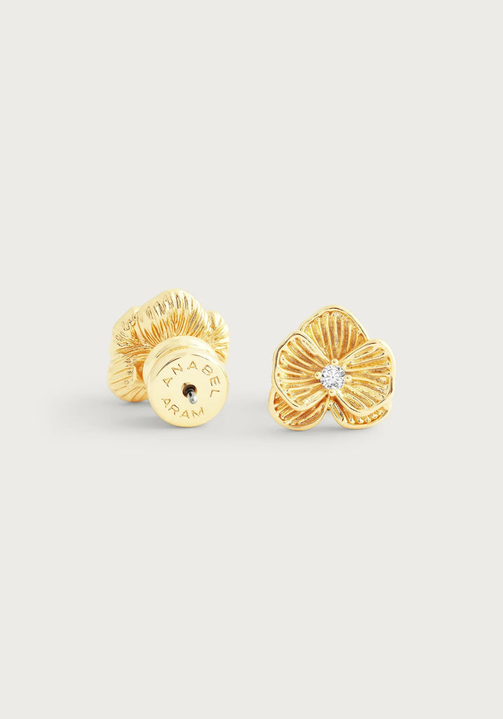 Orchid Gold Stud Earrings