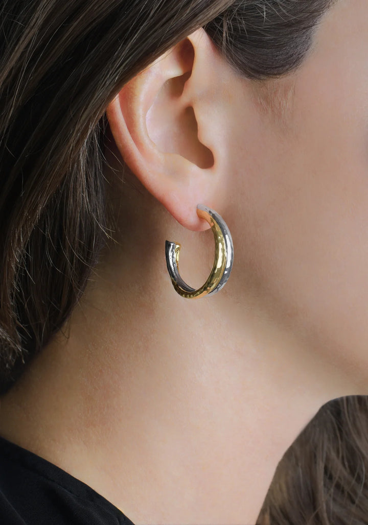 Farrier Mixed Metal Hoop Earrings