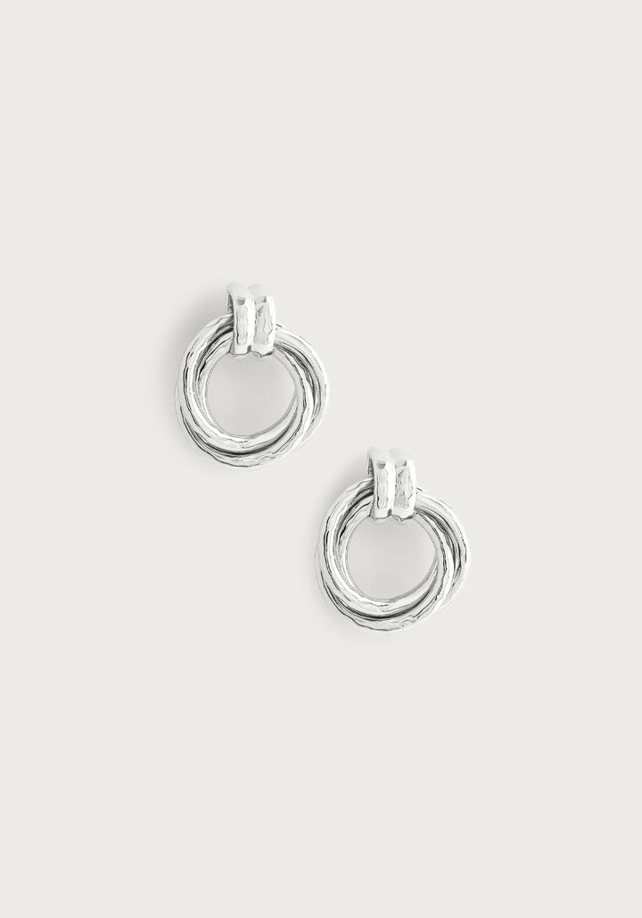 Neptune Triple Ring Earings, Silver