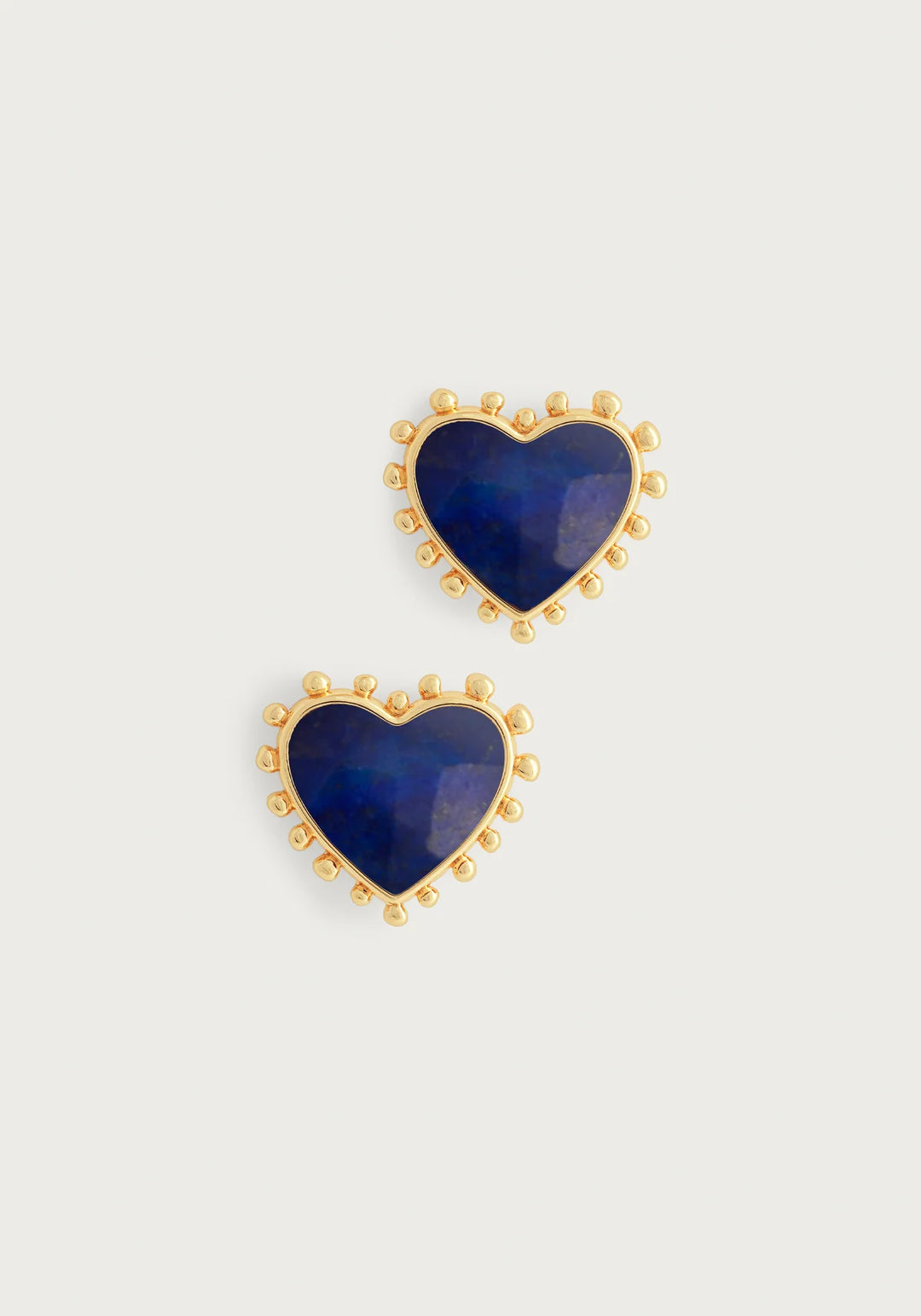 Heart with Stone Stud Earrings