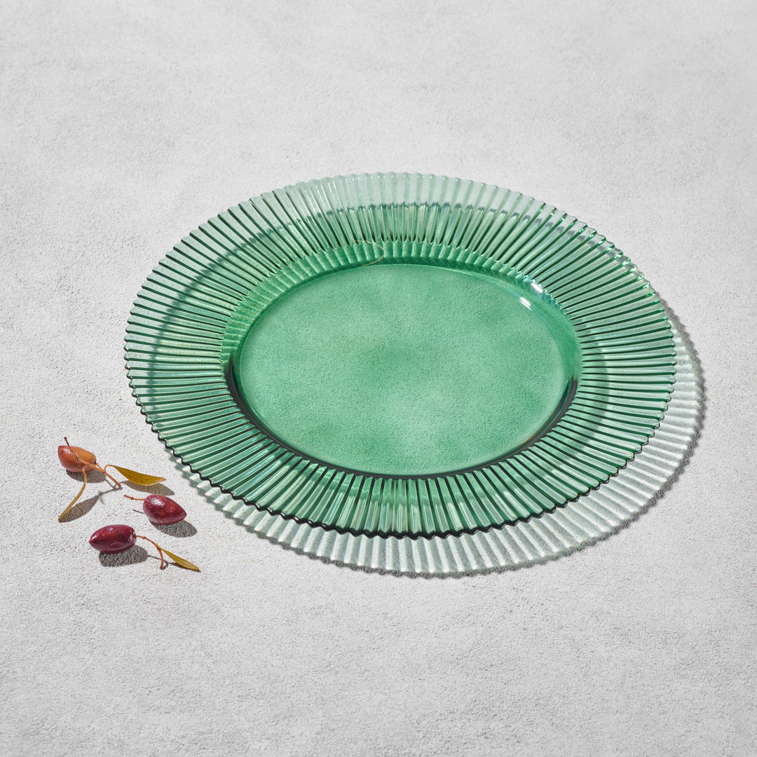 Vikko - Forest, Ribbed Glass Charger, 13"