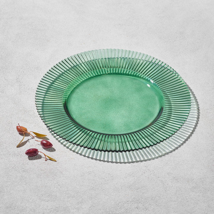 Vikko - Forest, Ribbed Glass Charger, 13"