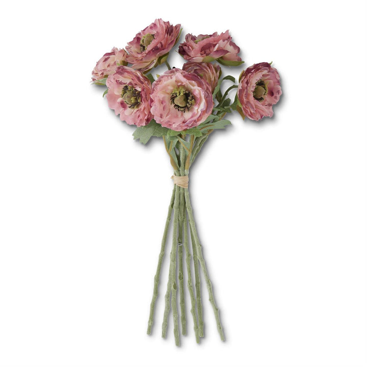 12 Inch Ranunculus Bundle w/Flocked Stem (7 Stems)