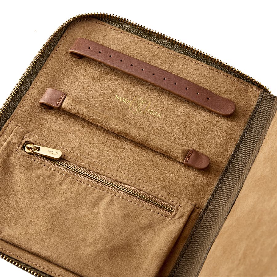 Ida Travel Zip Jewelry Portfolio Khaki