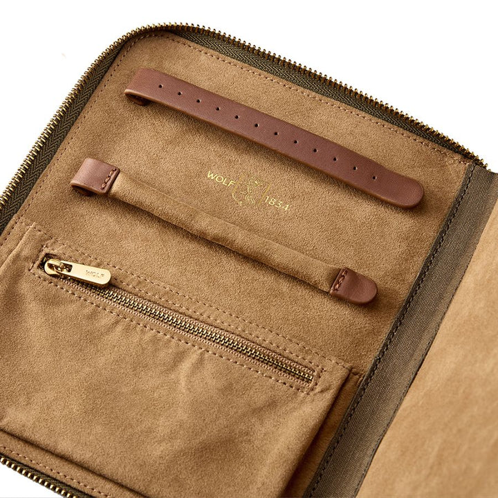 Ida Travel Zip Jewelry Portfolio Khaki