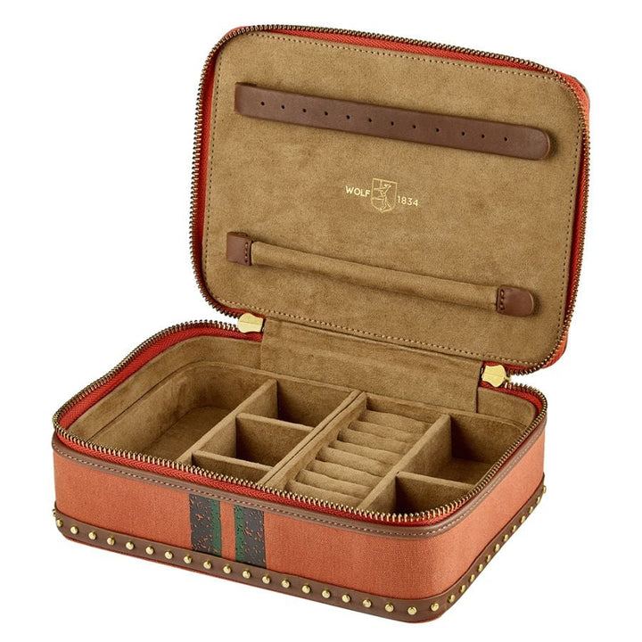 Ida Travel Zip Jewelry Case orange
