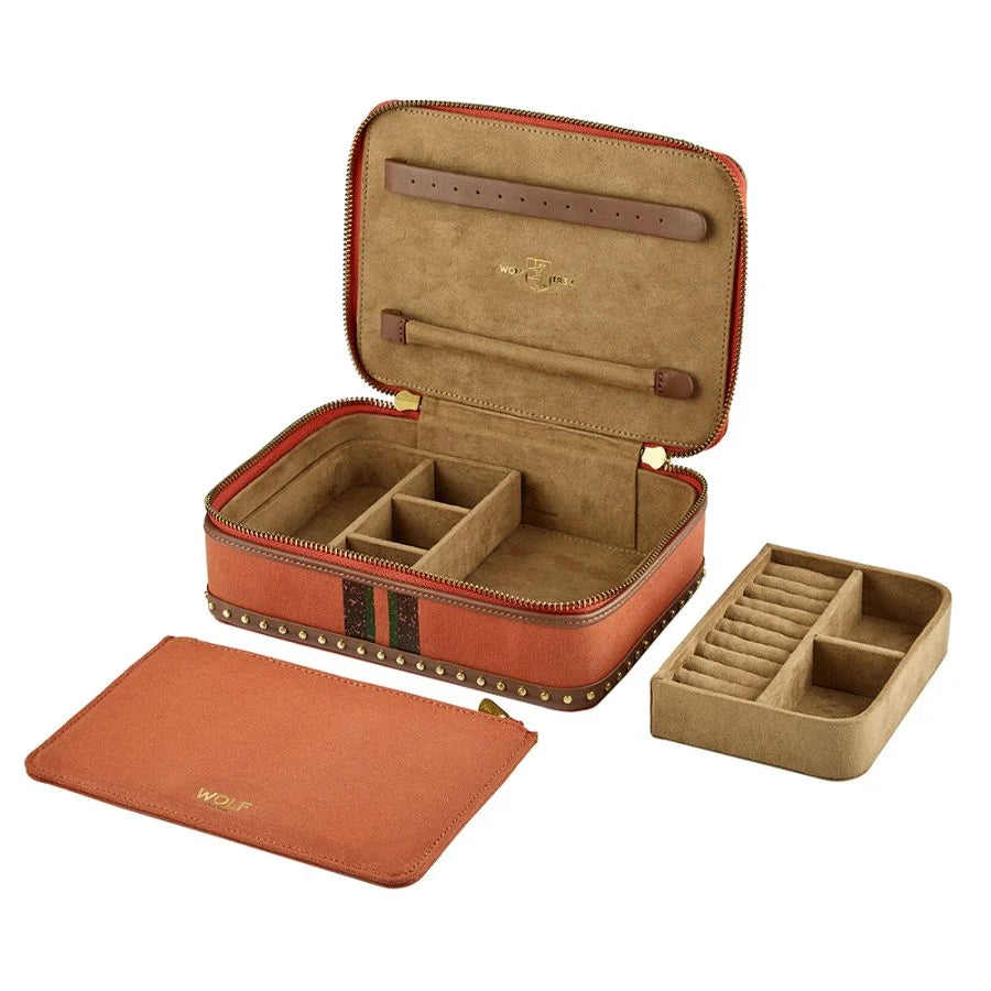 Ida Travel Zip Jewelry Case orange