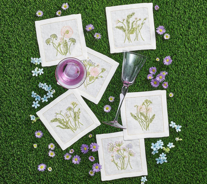 Meadow Cocktail Napkins in Multi, Set of 6 in Gift Box