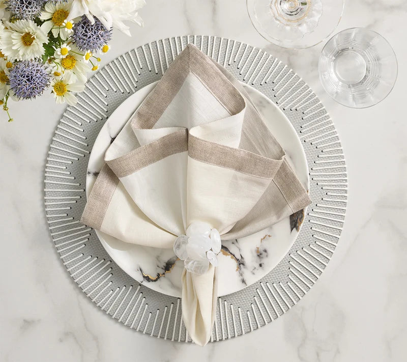 Dip Dye Napkins in Natural And Gray, Set of 4