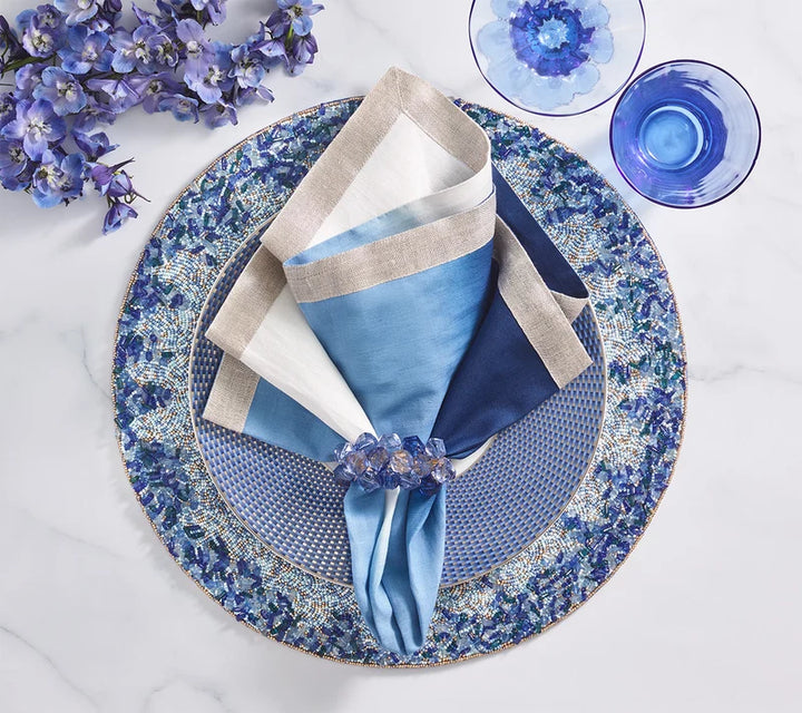 Dip Dye Napkin in Blue & White, Set of 4