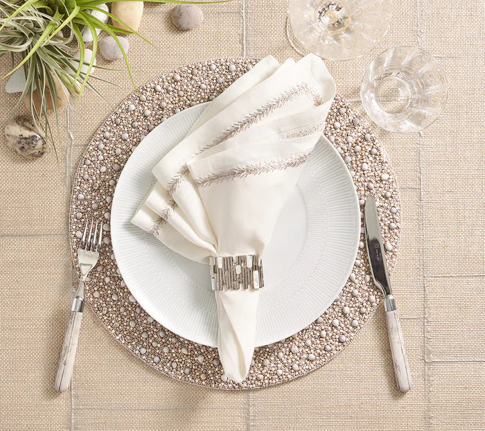Matrix Napkin Rings in Silver, Set of 4