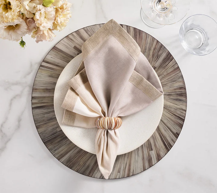 Dip Dye Napkins in Natural And Gray, Set of 4