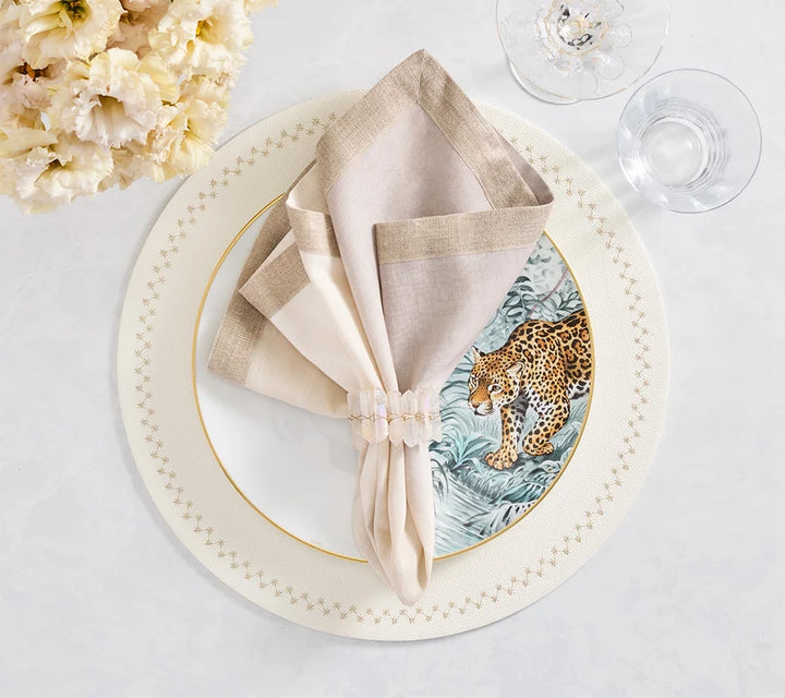 Dip Dye Napkins in Natural And Gray, Set of 4