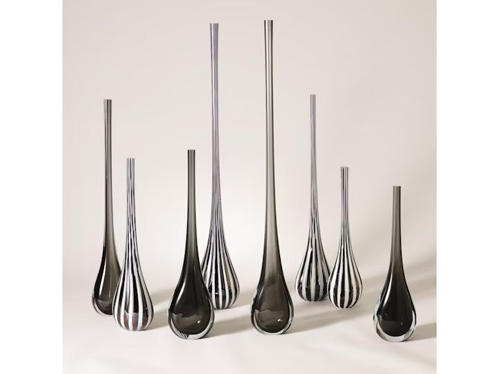 Black and White Striped Vase