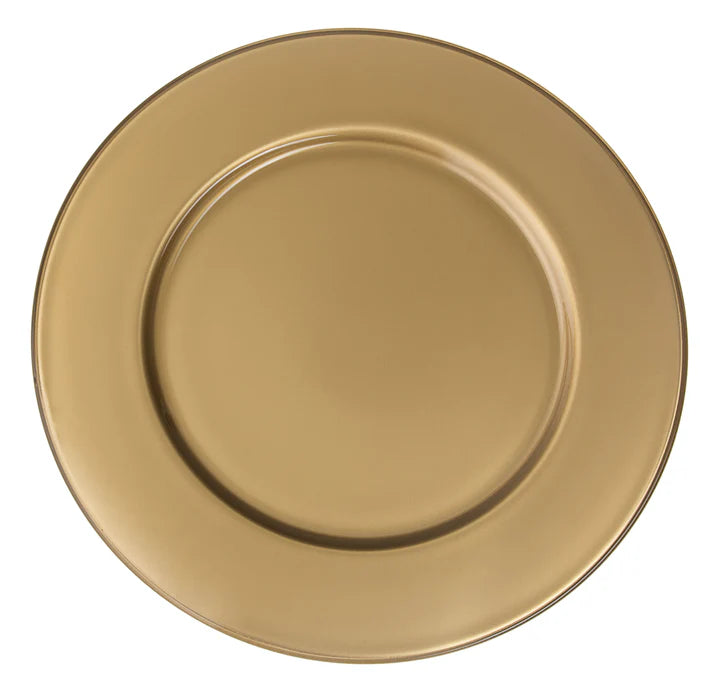 Opaque Charger Gold, 12.5"D, Set of 6