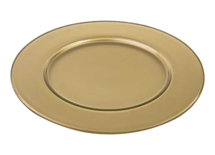 Opaque Charger Gold, 12.5"D, Set of 6