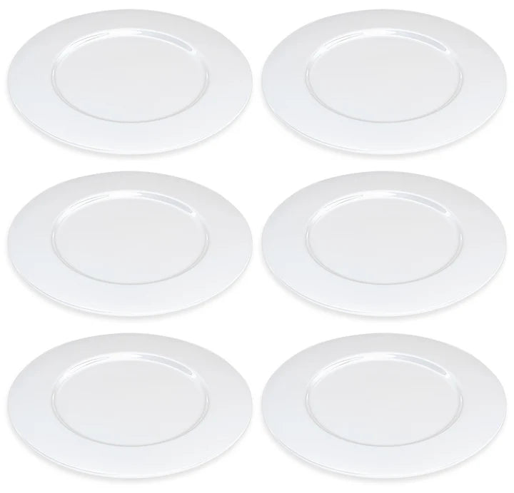 Opaque White Charger, 12.5"D, Set of 6
