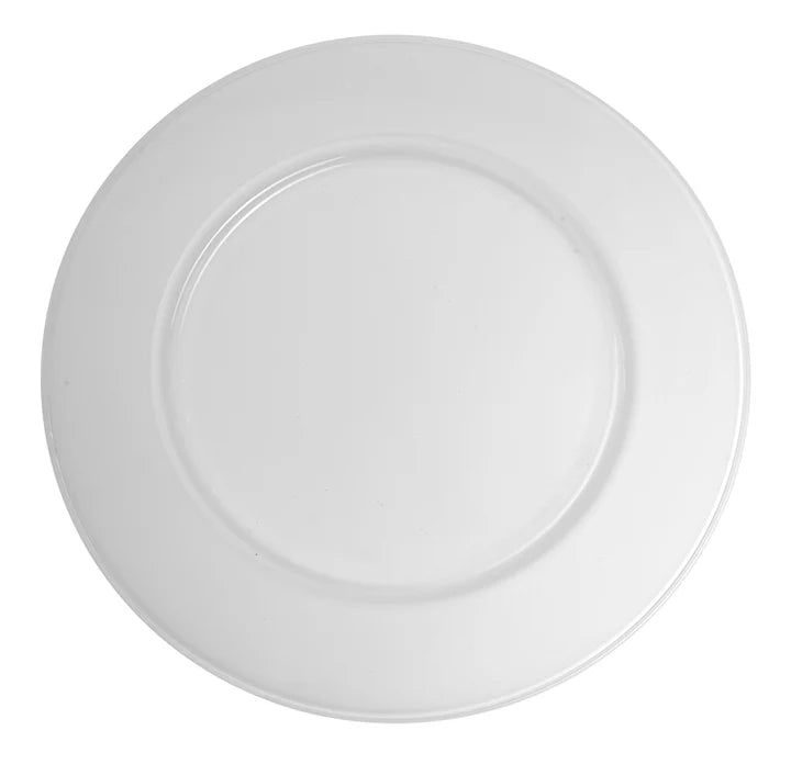 Opaque White Charger, 12.5"D, Set of 6