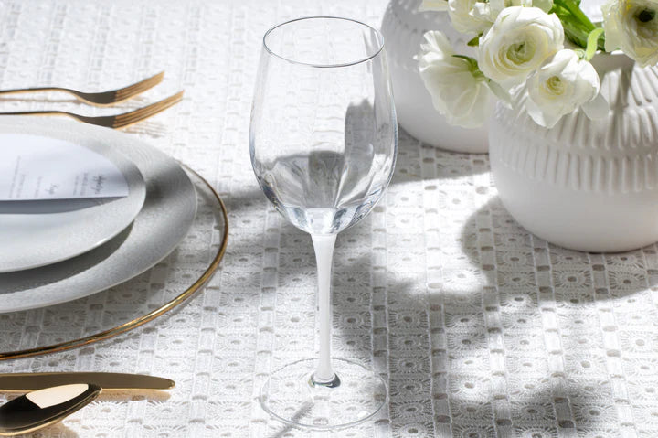 Spectrum White Wine with white Stem, 14 oz. Set of 6