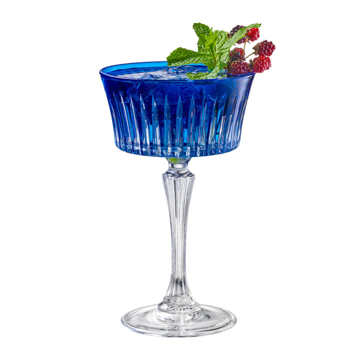 Onyx Champagne Coupe, Blue, 8.75 oz. Set of 6