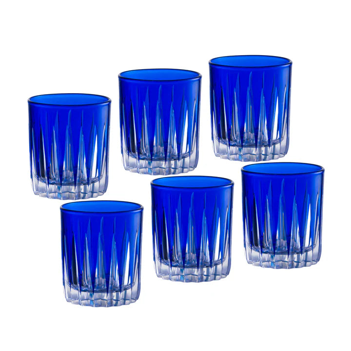 Onyx Shot Glass Blue, 2.6 Oz. Set of 6