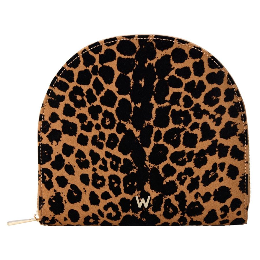 Savanna Leopard Print Jewelry Portfolio -  Tan/Black