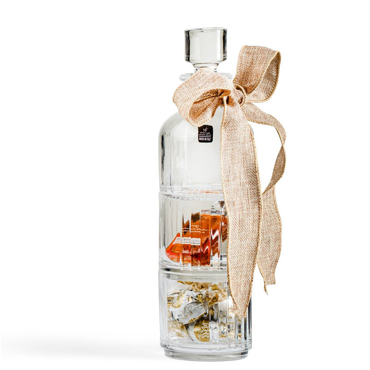 Purim Italian Crystal Decanter w/2 Glasses