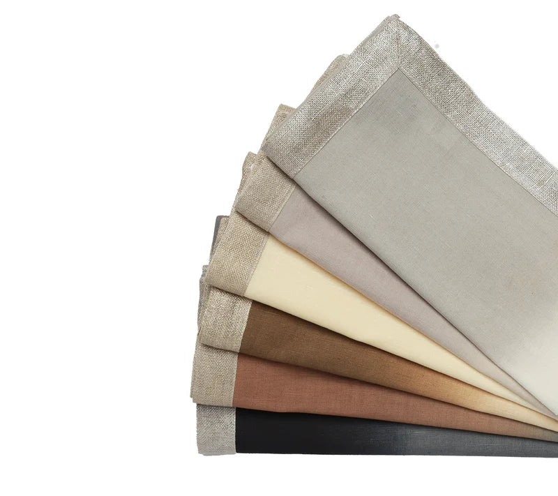 Dip Dye Napkins in Natural And Gray, Set of 4