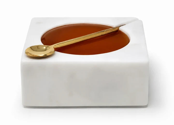 Marble Salt Dish with Spoon