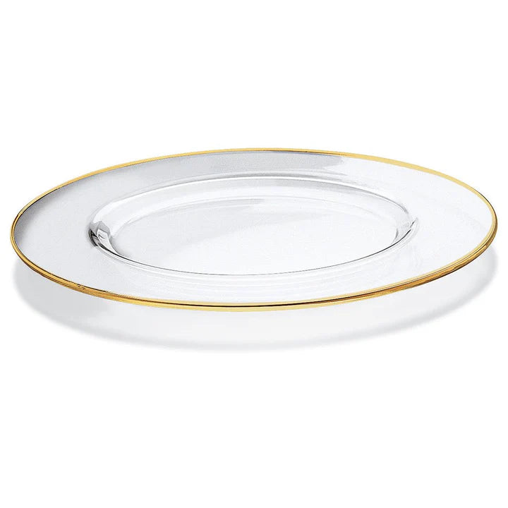Spectrum Charger with Gold Rim, 12.5"D, Set of 4