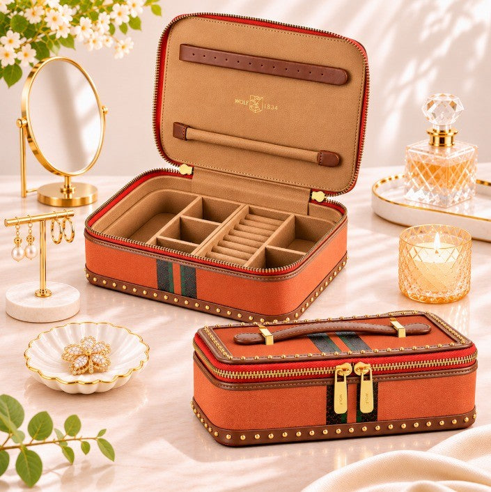 Ida Travel Zip Jewelry Case orange – DecoDine