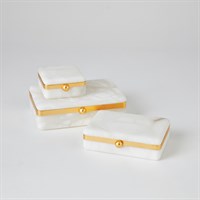 Gold Band Swivel Alabaster Box