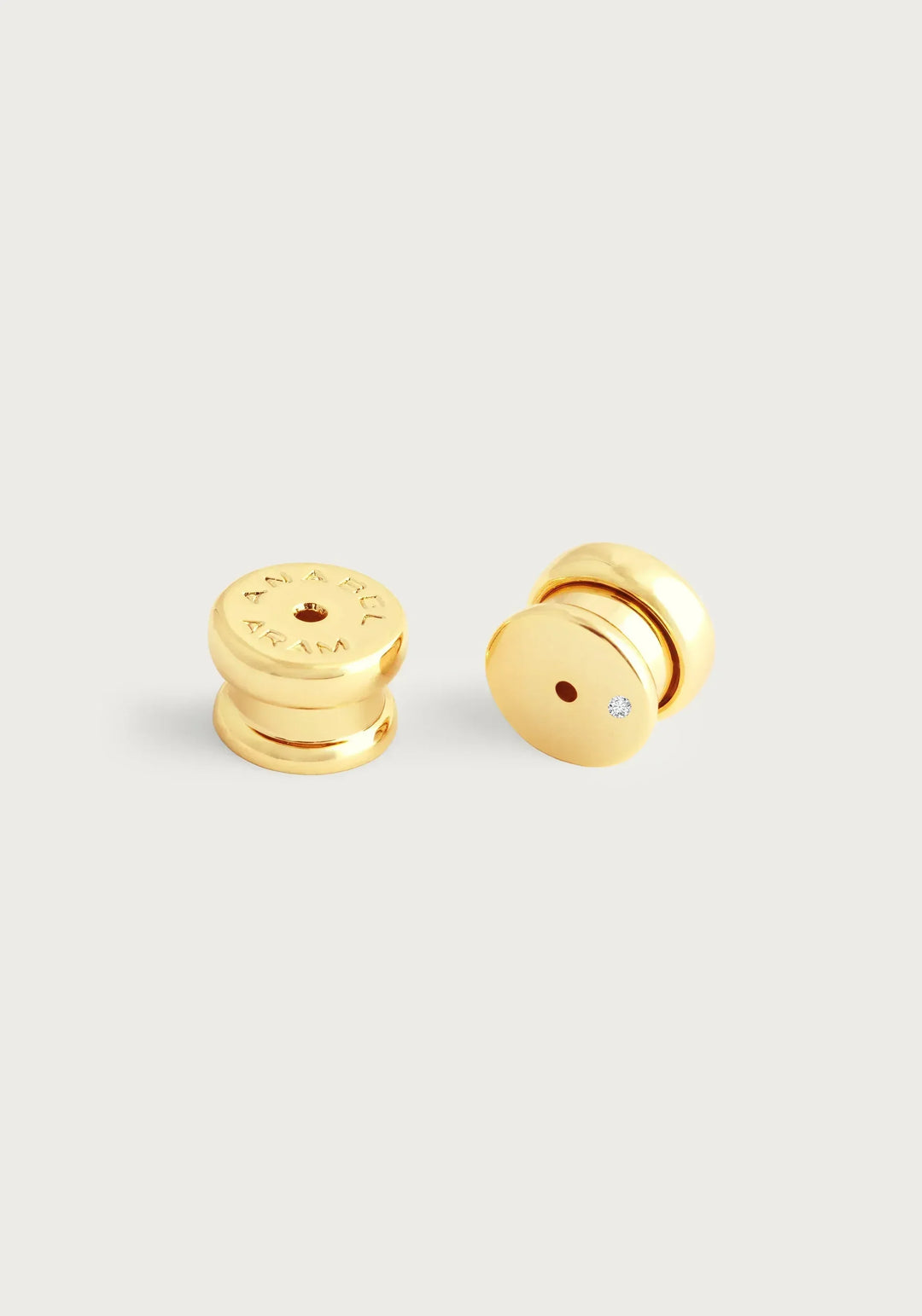 Orchid White Pavé Studs, Gold