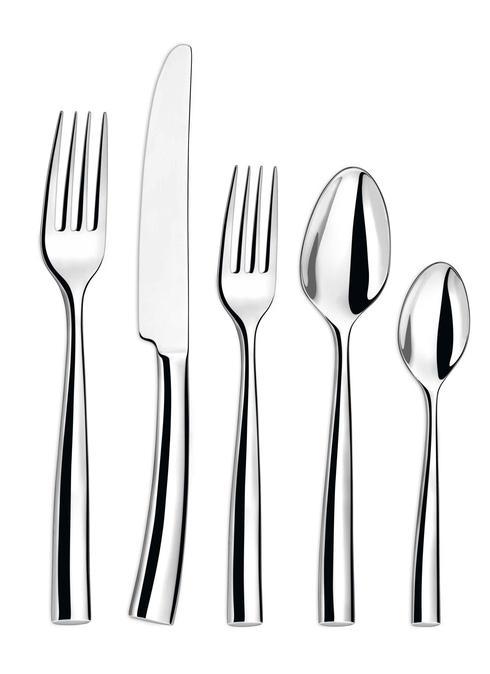 Stainless Steel Flatware Silhouette - Five Piece Place Setting by Couzon