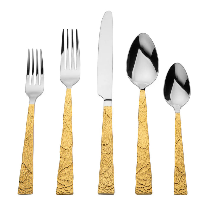 Shale Gold 18/10 Stainless Steel 20 Piece Flatware Set, Service for 4