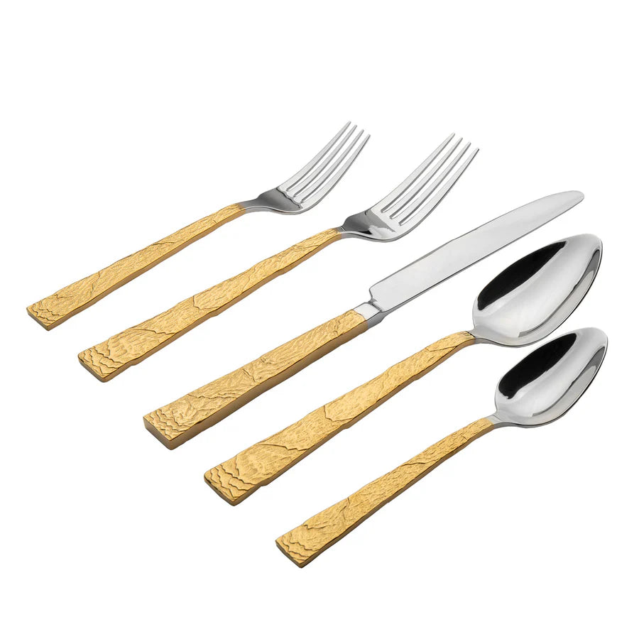 Shale Gold 18/10 Stainless Steel 20 Piece Flatware Set, Service for 4