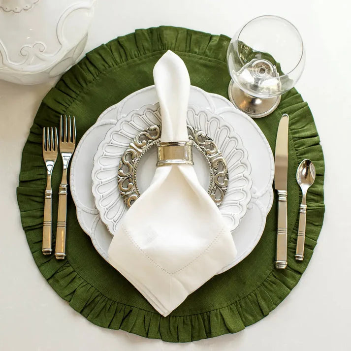 Round Ruffle Linen Placemat